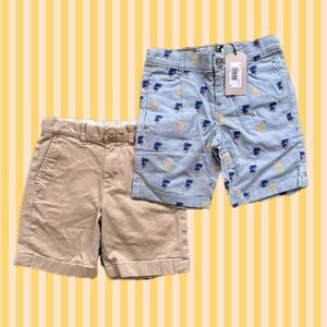 Boys Shorts Bundle – Crewcuts Khaki + Jean Bourget Embroidered (Size 5)